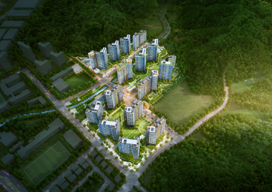 한신공영이 이달 울산서 분양하는 '율동지구 한신더휴' 조감도. <한신공영 제공>